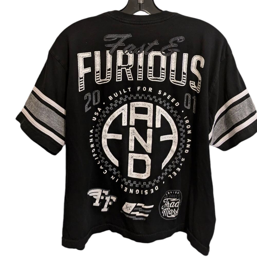 AFFLICTION Fast & Furious 2001 T-Shirt Built for Speed Black & White Men's XL